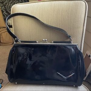 Lux De Ville chevron kiss lock purse